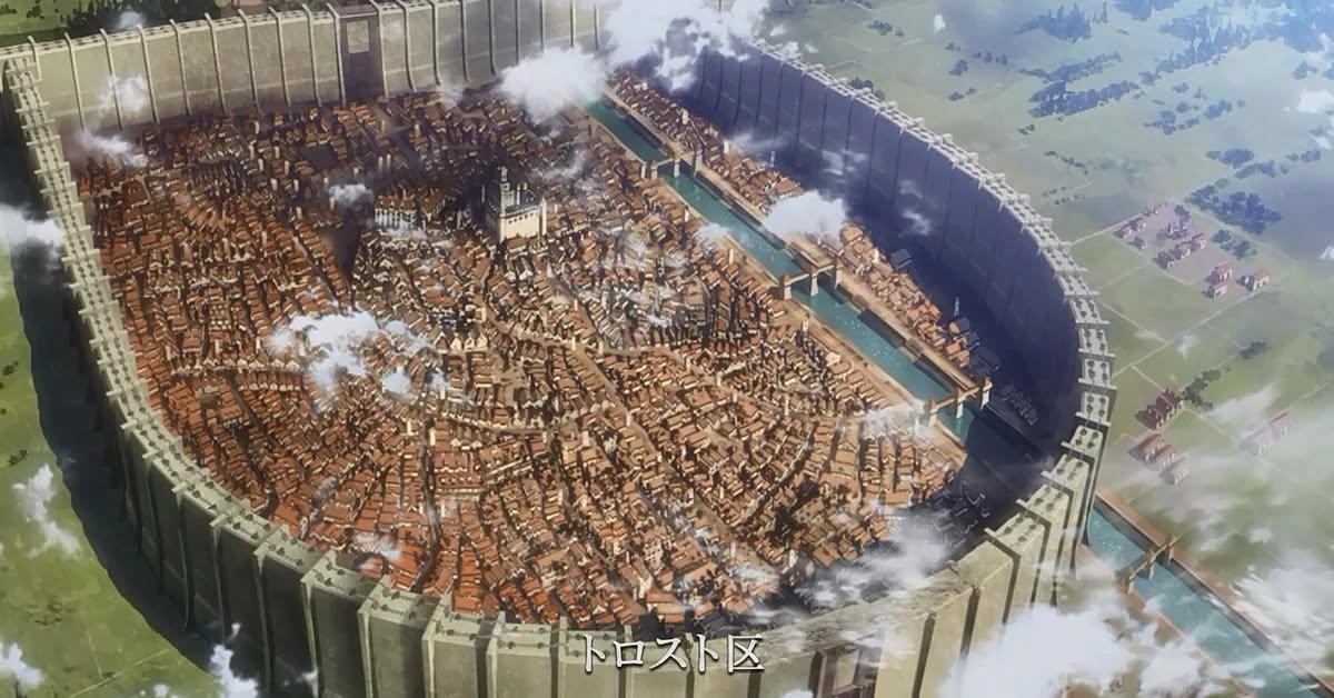 เมือง Shiganshina จากอนิเมะซีนี่ส์เรื่อง "Attack on Titan"