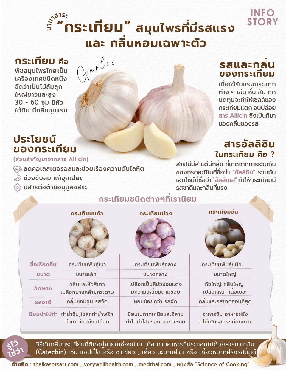 กระเทียม (Garlic) สมุนไพรที่มีรสแรง และ กลิ่นหอมเฉพาะตัว