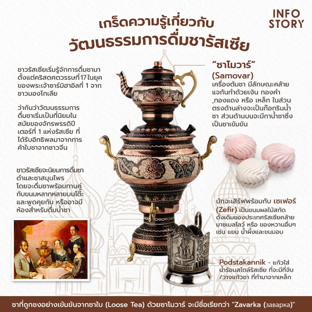 เกร็ดความรู้เกี่ยวกับวัฒนธรรมการดื่มชาประเทศรัสเซีย