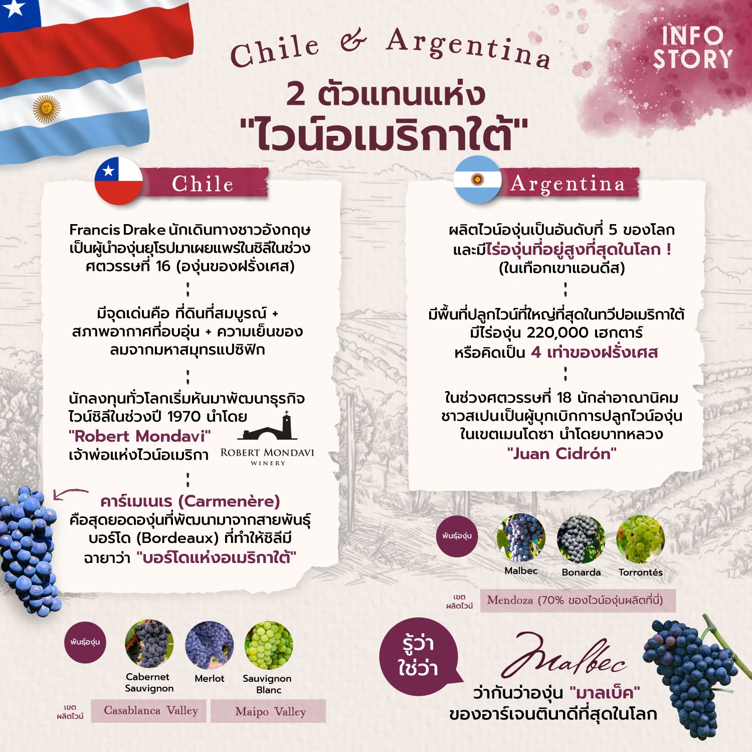 [ 2 ตัวแทนแห่ง "ไวน์อเมริกาใต้" 🇦🇷 🇨🇱 ]